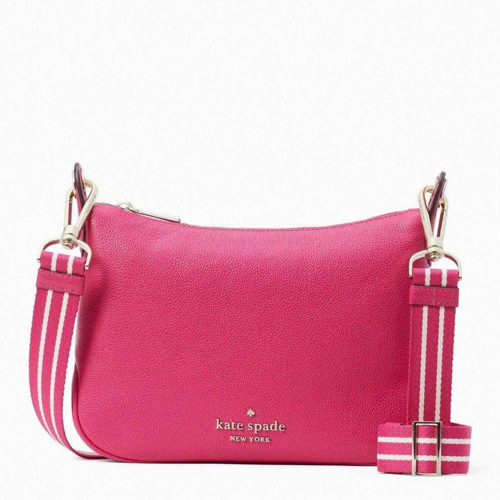 New Kate Spade Rosie Small Crossbody Pebbled Leather Festive Pink